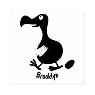 Funny dodo bird cartoon illustration rubber stamp