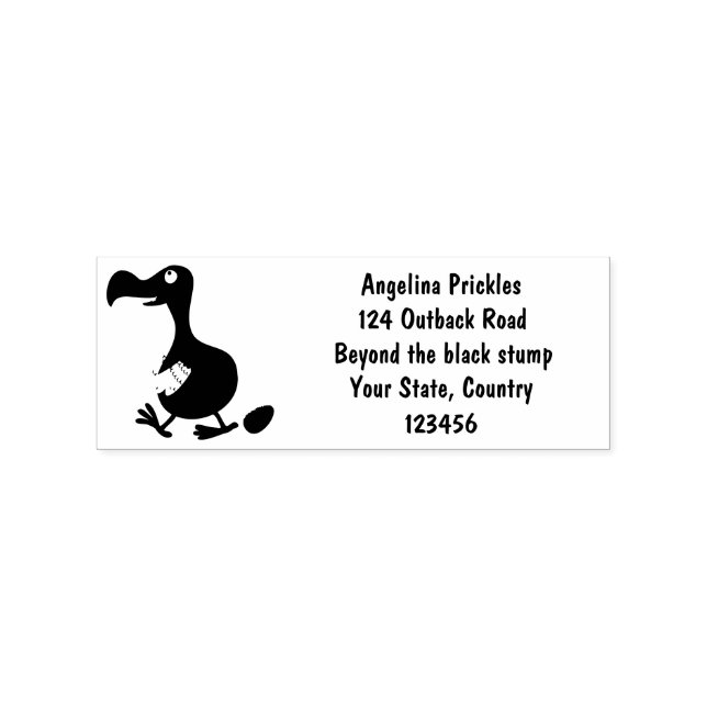 Funny dodo bird cartoon illustration rubber stamp (Imprint)