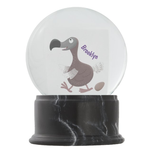 Funny dodo bird cartoon illustration snow globe (Front)