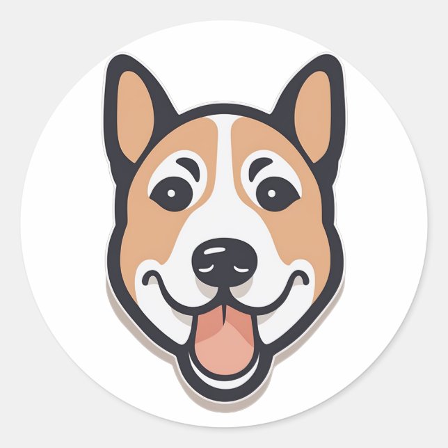 Funny dog2 classic round sticker (Front)