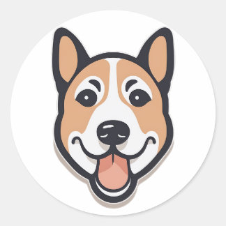 Funny dog2 classic round sticker