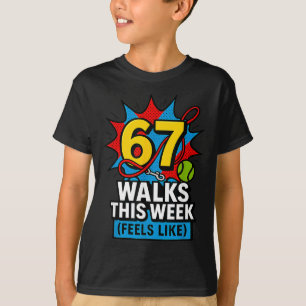 Funny Dog 6 7 Walks This Week Slang Meme Six Seven T-Shirt