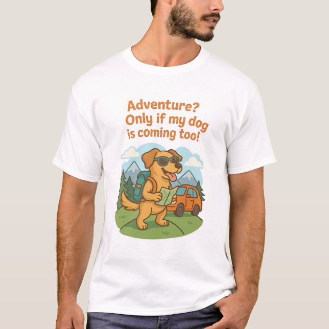 Funny Dog Adventure T-Shirt (Front)