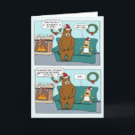 Funny Dog and Caroling Bear Christmas Holiday Card<br><div class="desc">Here's a cute and funny cartoon Christmas card featuring a bear singing his own version of Christmas carols to his dog pal. 

Thank you for choosing this original design by © Chuck Ingwersen. I’m an independent artist,  and I post cartoons almost every day on Instagram: https://www.instagram.com/captainscratchy</div>