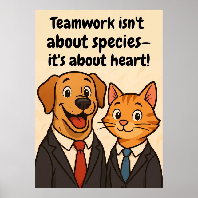Funny Dog and Cat Wall Art with Inspirational Quot (Front)