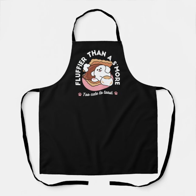 Funny Dog and S’more Design – Kawaii Pet Lover Pun Apron (Front)