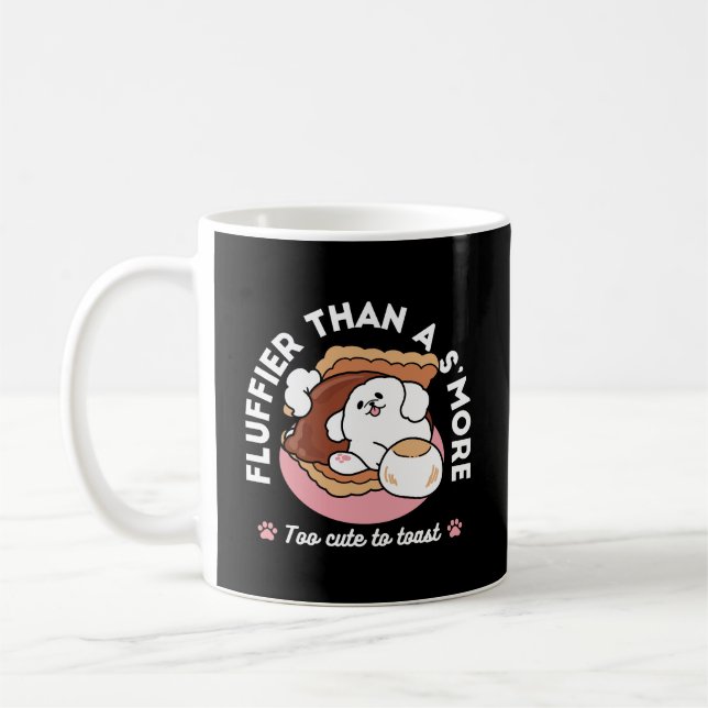 Funny Dog and S’more Design – Kawaii Pet Lover Pun Coffee Mug (Left)