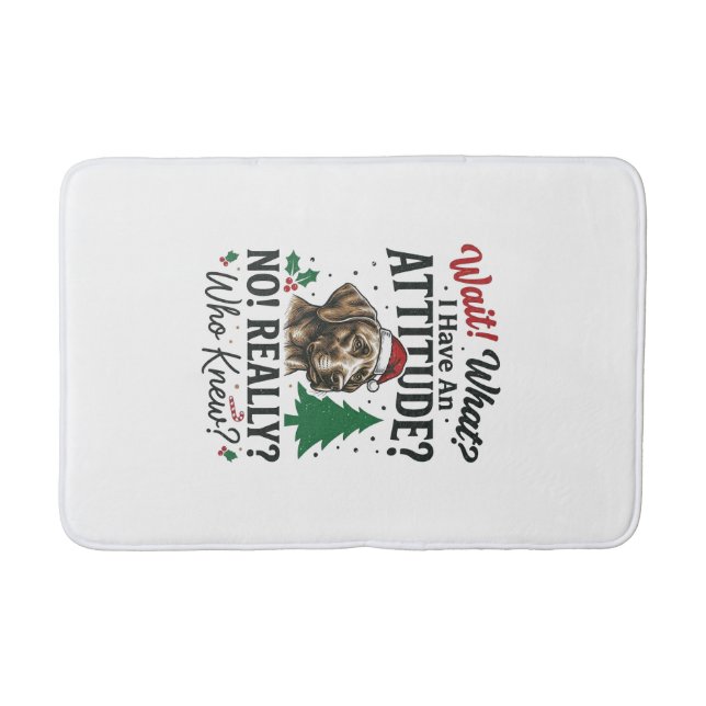 Funny Dog Attitude Christmas Vector Design_1 Bath Mat (Front)