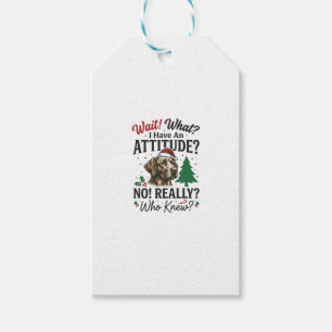 Funny Dog Attitude Christmas Vector Design_1 Gift Tags
