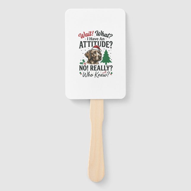 Funny Dog Attitude Christmas Vector Design_1 Hand Fan (Front)