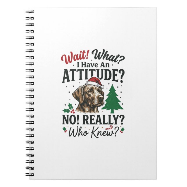 Funny Dog Attitude Christmas Vector Design_1 Notebook (Front)