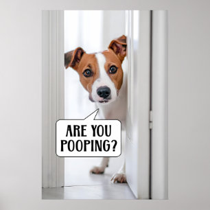 Funny Dog Bathroom Print Toilet Humour AI Art