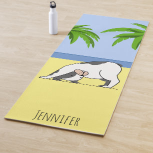 Funny Dog Beach Yoga Mat