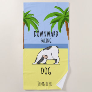 Funny Dog Beach Yoga Towel