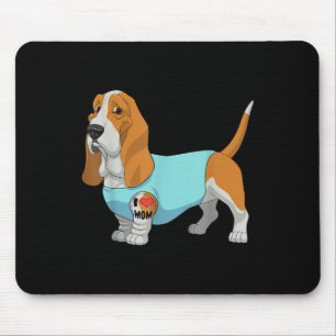 Funny Dog Beagle I Love Mom Tattoo Gift Tee  Mouse Pad