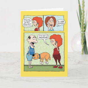 Funny Dog Biting Crotch Birthday Card