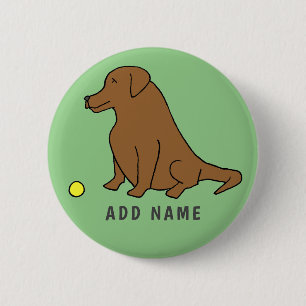 Funny Dog Button Customized For Chocolate Lab Pet