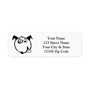 Funny dog cartoon return address labels