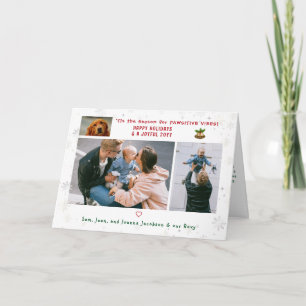 Funny Dog Cat Pawsitive Minimalist Elegant 4 Photo Card