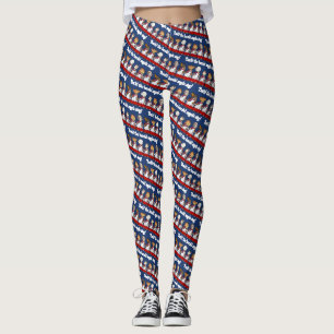 Funny Dog Choir Bark! Xmas Carol Pun Cartoon Leggings