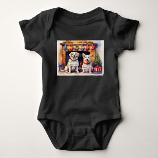 Funny Dog Christmas Baby Bodysuit