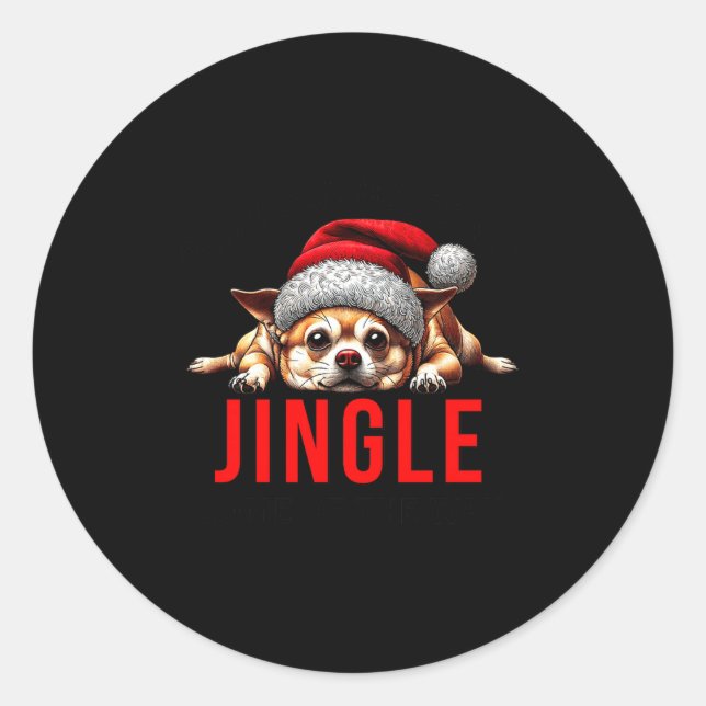 Funny Dog Christmas Chihuahua Premium Tri-blend  Classic Round Sticker (Front)