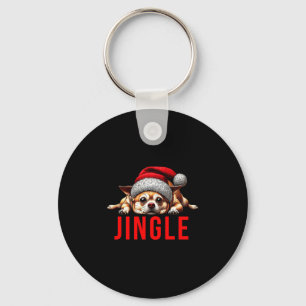Funny Dog Christmas Chihuahua Premium Tri-blend  Keychain