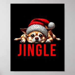 Funny Dog Christmas Chihuahua Premium Tri-blend  Poster