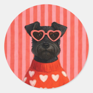 Funny dog classic round sticker