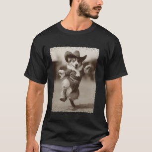 Funny Dog Corgi Silly Cowboy T-Shirt