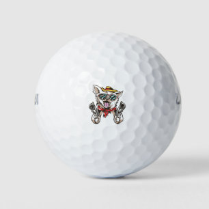 Funny Dog Cowboy Golf Balls