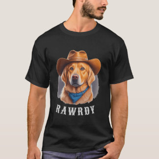Funny Dog Cowboy Hat Western Sarcasm Country Style T-Shirt