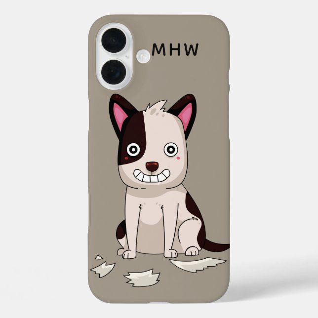 Funny Dog custom monogram & colour phone cases (Back)