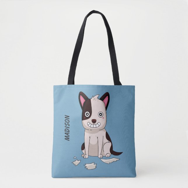 Funny dog custom name & colour bags (Front)