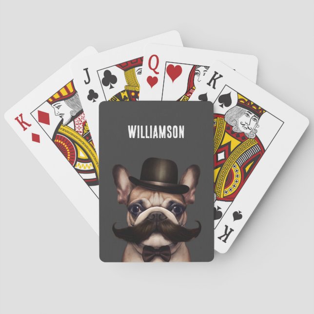 Funny Dog Custom Name Playing Cards (Back)