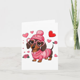 Funny Dog Dachshund Valentines Heart Dog Lover Men Card