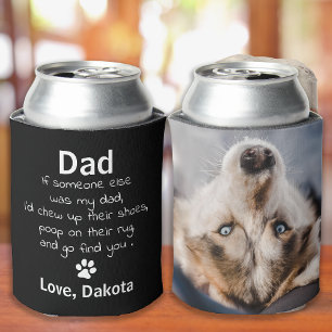 Funny Dog Dad Personalized Pet Photo Can Cooler