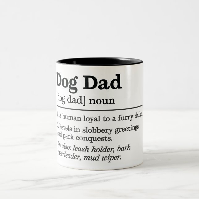 Funny Dog Dad Two-Tone Coffee Mug (Center)