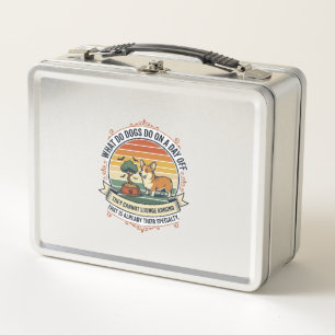 Funny Dog Day Off Vintage Engraving Quote Shirt_1 Metal Lunch Box