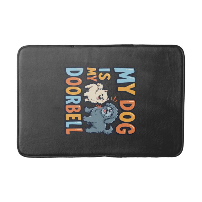 Funny Dog Doorbell Pet Lover Bath Mat (Front)