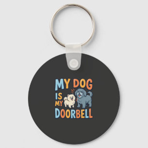 Funny Dog Doorbell Pet Lover Keychain