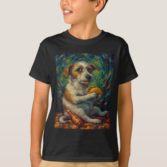 Funny Dog Eating Taco Graphic Art Design  T-Shirt (Front)