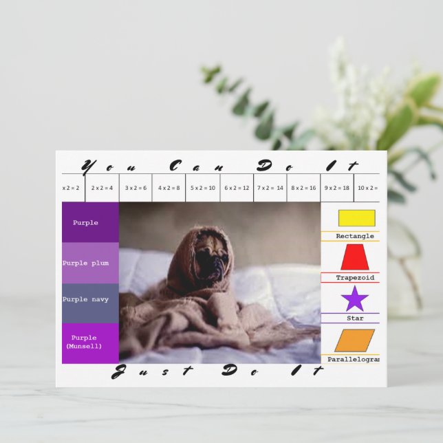 Funny dog educative game invitation (Standing Front)
