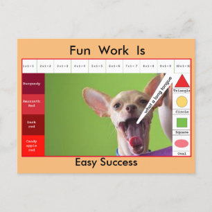 Funny dog educative game postcard