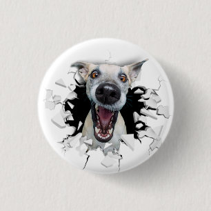 Funny dog face  1 inch round button