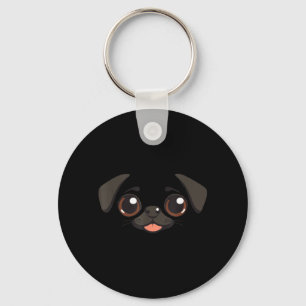 Funny Dog Face Halloween Pug Keychain