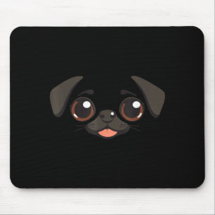 Funny Dog Face Halloween Pug Mouse Pad