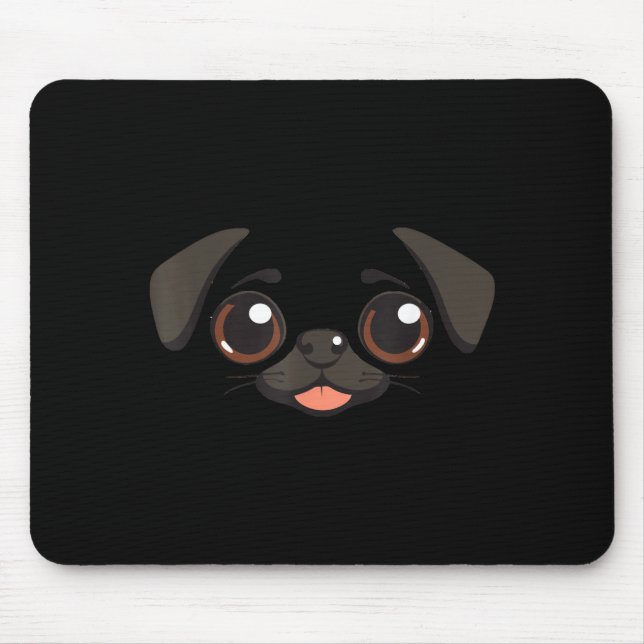 Funny Dog Face Halloween Pug Mouse Pad (Front)