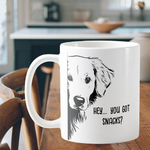 Funny Dog Face & Snacks Dog Mom Humour Coffee Mug