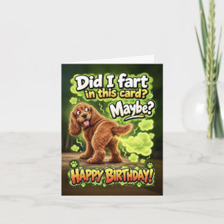 Funny dog farting birthday card